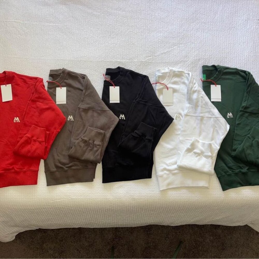 100% Cotton Tracksuit Set - RED Crewneck